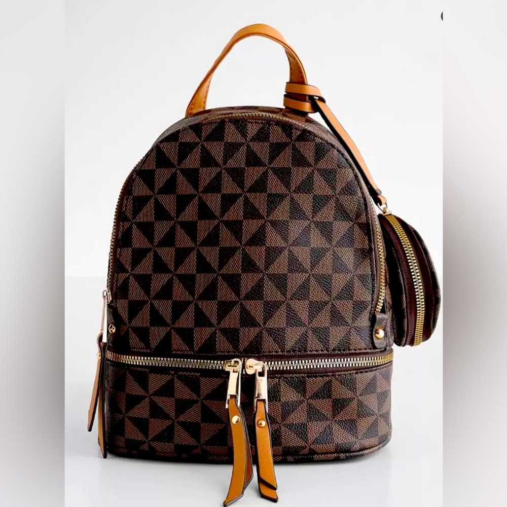 Tyler Rose Checkered Backpack Purse